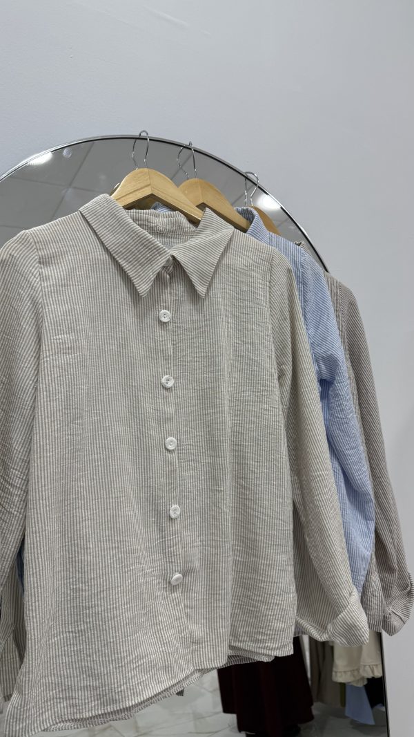 Chemisier Rayé Beige