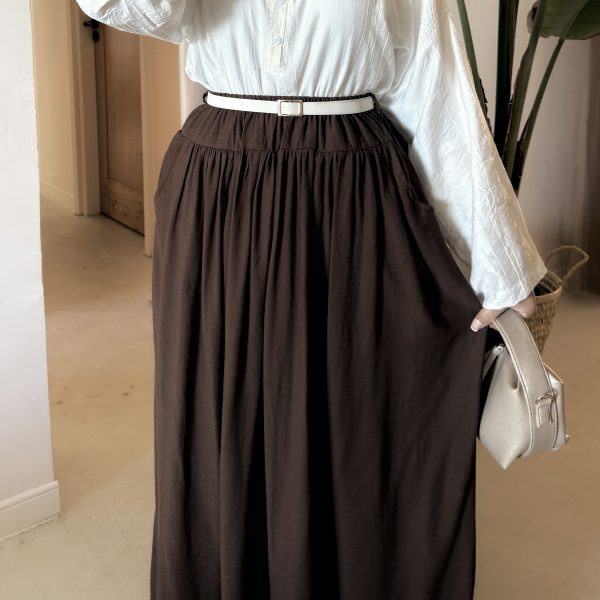 Linen Skirt - Brown