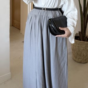 Linen Skirt - Grey