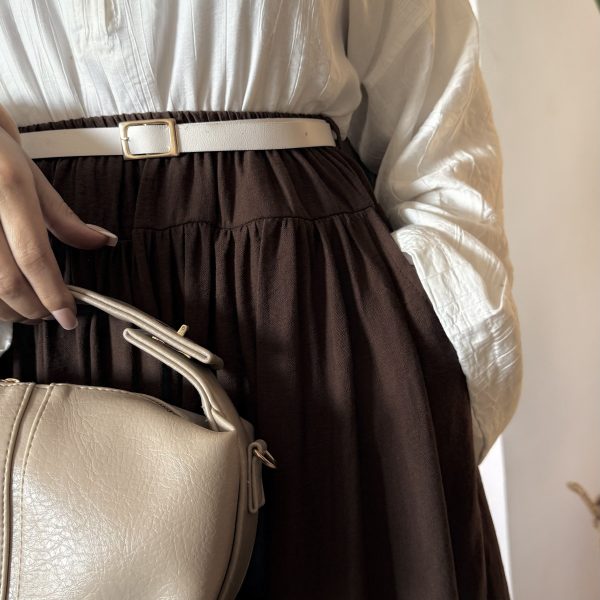 Linen Skirt - Brown