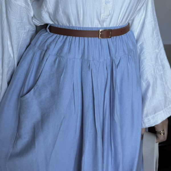 Linen Skirt - Blue