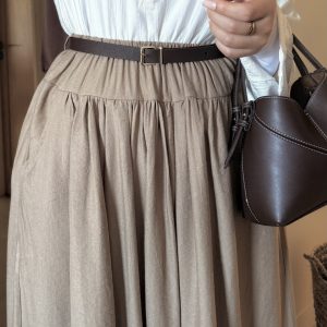 Linen Skirt - Beige