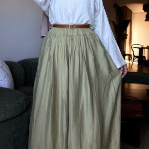 Linen Skirt - Green
