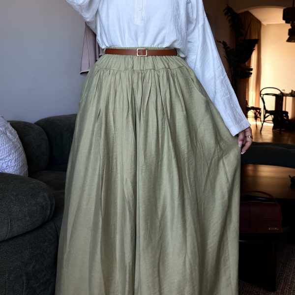 Linen Skirt - Green