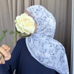 Foulard Fleuri - Gris
