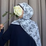 Foulard Fleuri - Noir