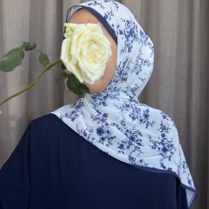 Foulard Fleuri - Bleu Nuit