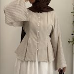 Stripped Linen Blouse - Beige 🤍